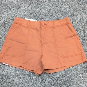 Women's Casual Cargo Shorts in Rust